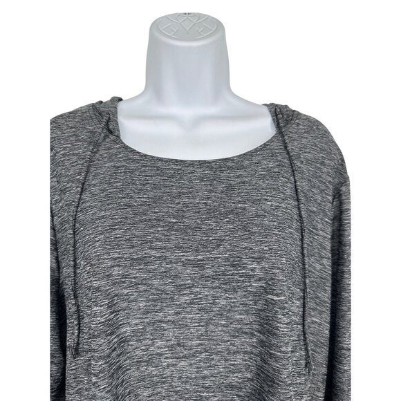 Chicos Weekends Gray Long Sleeve Lightweight Hoodie Top Women's Size 3 US XL - Picture 2 of 9